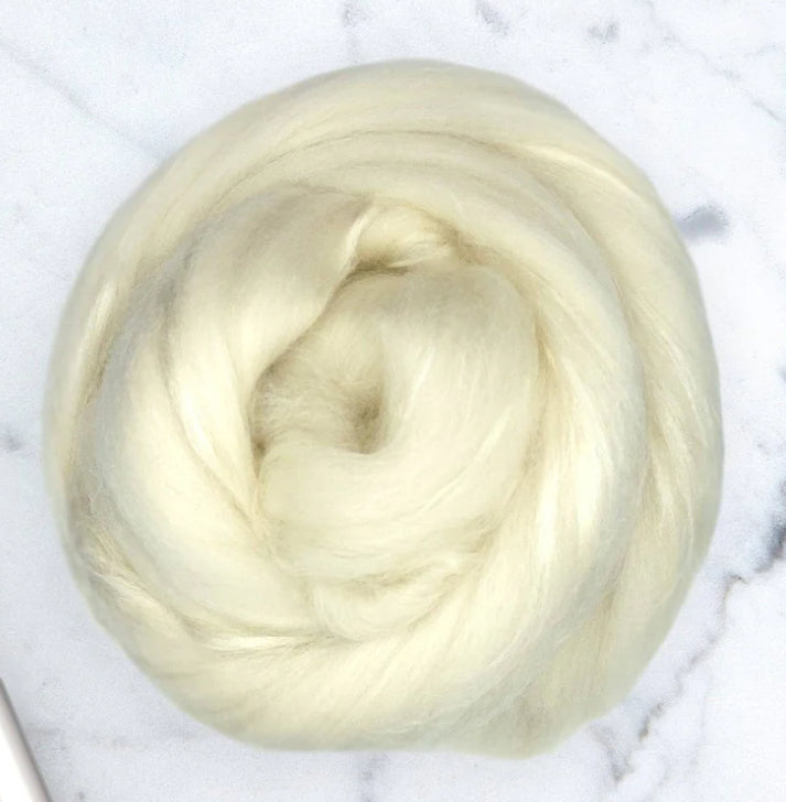 Merino silk roving undyed