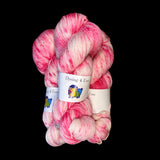 Pink Ice Hand Dyed Sock yarn