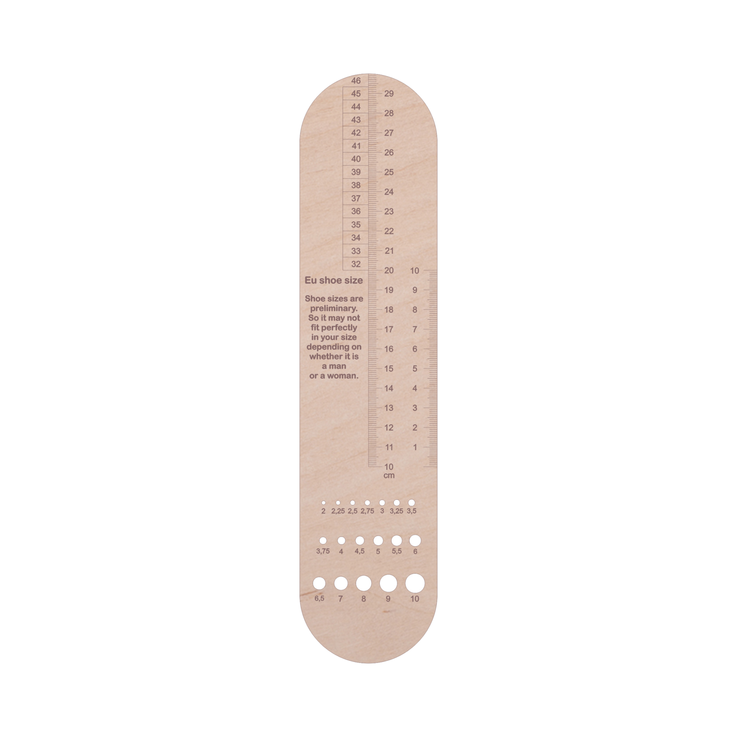 Fiori sock knitting ruler