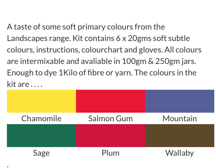 Landscape Dye Kit Soft Primaries
