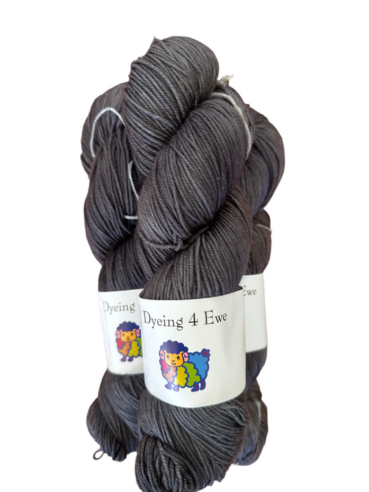 Dark grey Hand Dyed Sock yarn