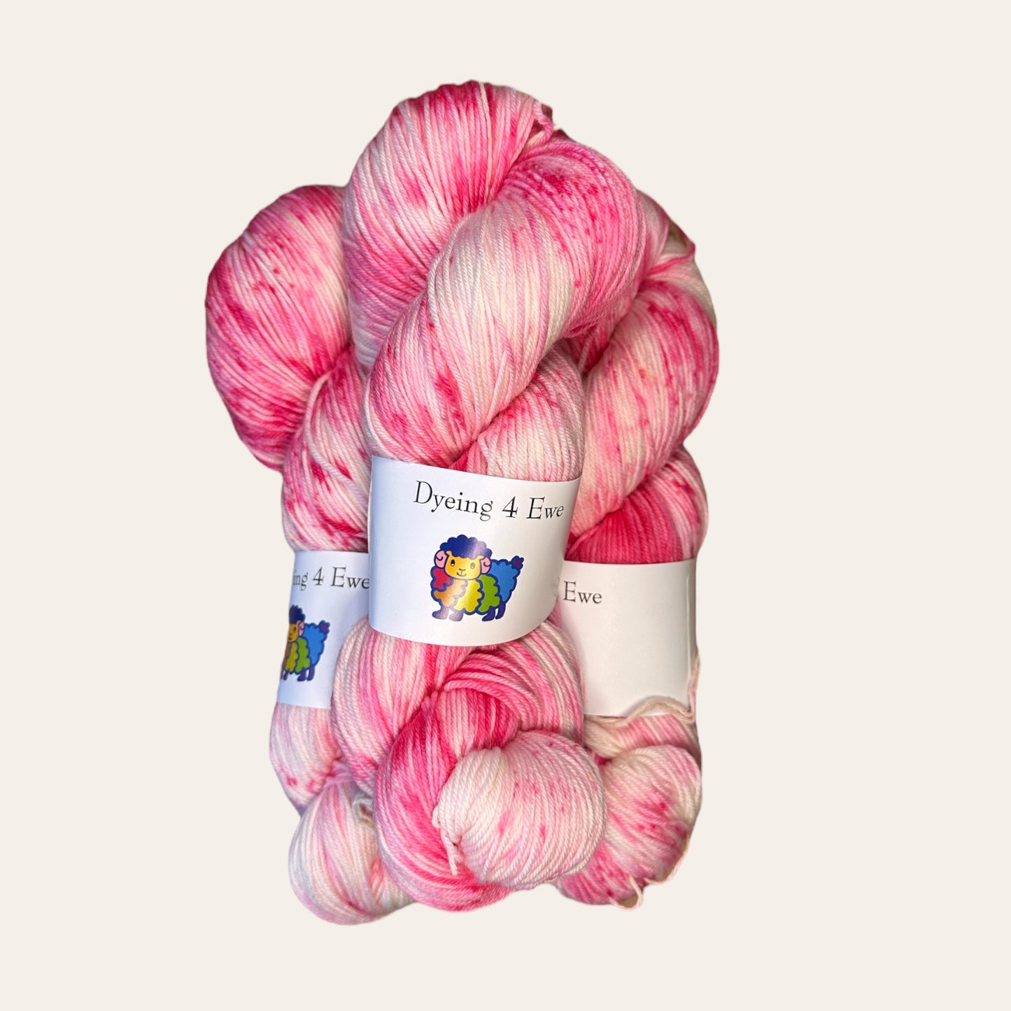 Pink Ice Hand Dyed Sock yarn