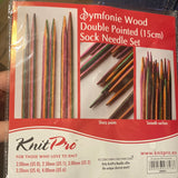 Knit Pro Symfonie Wood Double pointed (15cm) Sock Needle Set DPN