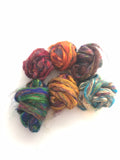 Multi coloured Sari silk sample pack 50 gms total